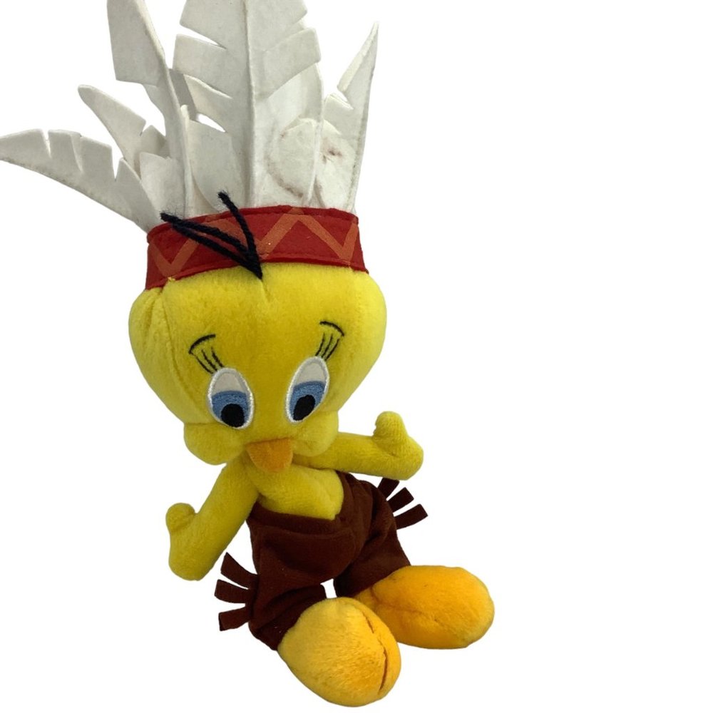 Vtg Tweety Bird Indian‎ Thanksgiving Plush Stuffed Animal Looney Tunes 12" Long